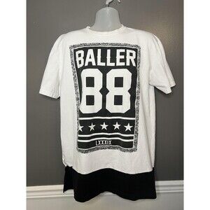 Track 23 Baller 88 Shirt Mens XL Graphic Longline Colorblock Streetwear Tee